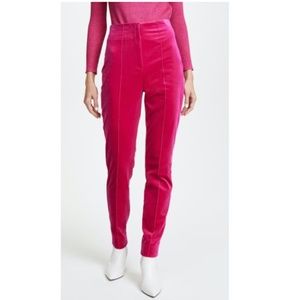 Diane von Furstenberg high waisted neon pink velve